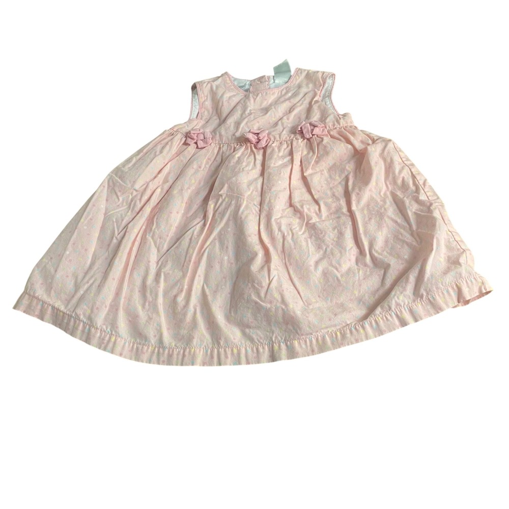 Specialty Baby Polka Dot Dress Kids Pink‎ Floral Empire Waist SIZE 24M